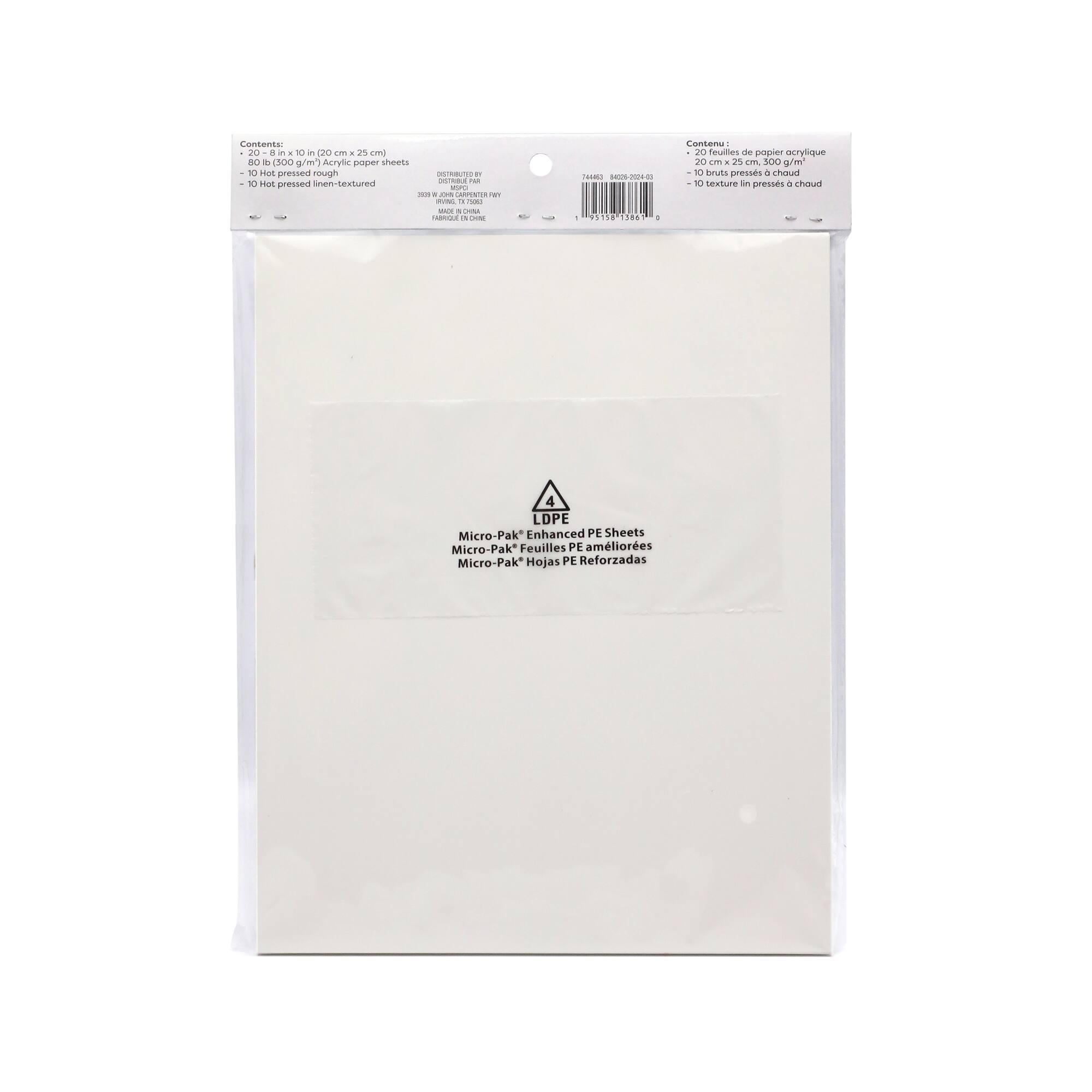 12 Packs: 20 ct. (240 total) 8" x 10" Assorted Acrylic Paper Pack by Artist's Loft™
